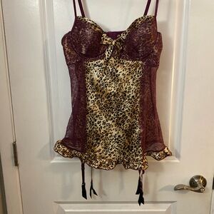 Purple with animal print underwire lingerie